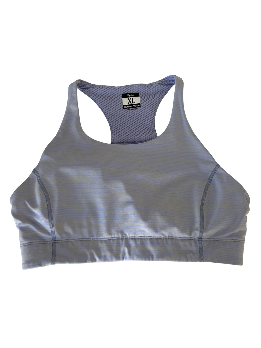 Outdoor Voices Rapha Sporty Racerback Sports Bra Space Dye Light Lavender Sz XL